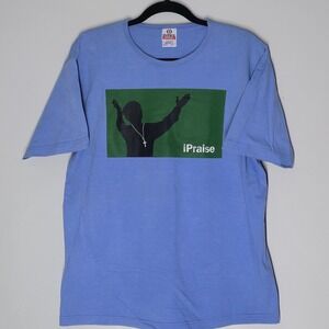 Vintage IPraise Apple Jesus T Shirt Size XL 2000s Intex Technology Religion